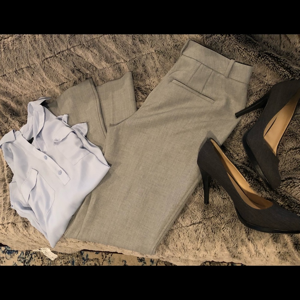 Gray boot cut dress pants